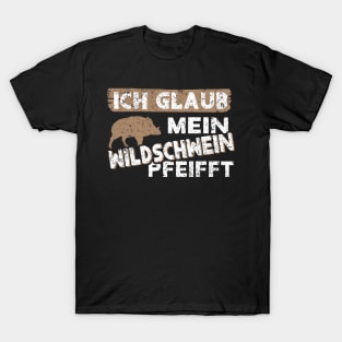 Wildschwein Fan Design Jagd Frischlinge Liebe T-Shirt